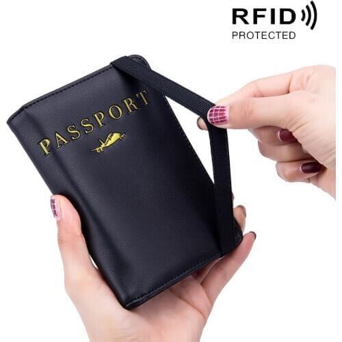 Passport Cover Passport Bag RFID Female Leather Multi-functional Travel Custom Anti-theft Passport Holder Miniso