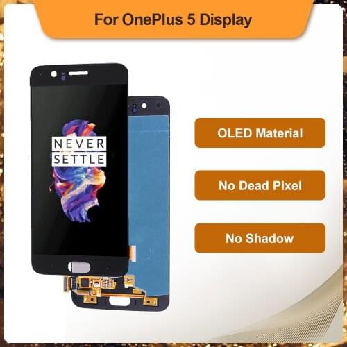 OLED 5.5" Full Front Assembly For OnePlus 5 LCD Display Touch Screen Digitizer Assembly Replacement Display With Frame