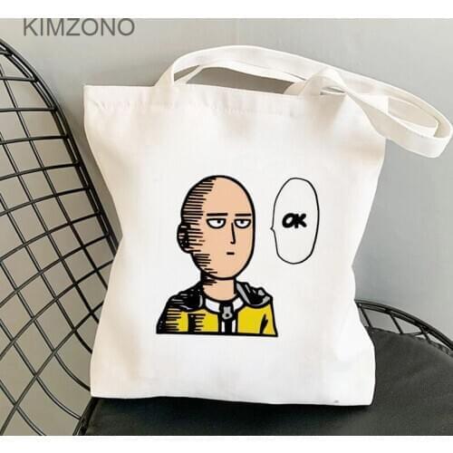 One Punch Man shopping bag eco reusable recycle bag shopping bolsas de tela grocery bag sac cabas string foldable custom