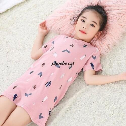 Toddler Girls Dress Fashion Summer Cotton Soft Girls Nightdress Nightgown Kids Night Gown Childrens Pajamas Sleepwear Clothes