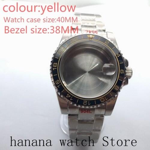 Suitable for NH35 / NH36 Mingzhu2813 Miyota stainless steel self-winding 40mm case, sapphire glass blue and black rotating bezel