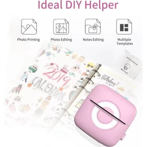 Portable Thermal Printing Machine Mini Pocket Photo Printer Bluetooth Receipt Printer for Kid Gift DIY Messages Lists