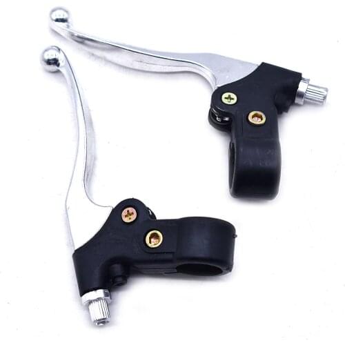Right Dual Brake & Left Brake Lever Chrome for 47cc 49cc 2 Stroke Mini ATV Quad Go Kart Water Cooled Dirt Pocket Mini Motor Bike
