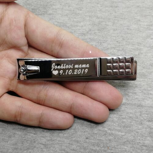 Professional nail scissor trimmer 1pc customized engrave with your name or logo text big size makeup Stainless Steel Nail Cutter