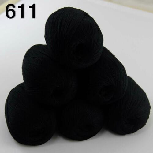 Sale 6balls X 50g pure high quality 100% cashmere warm soft Knitting Yarn Black 233-611