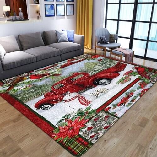 Merry Christmas Gift Anti-slip Carpets Living Room Printed Large Area Rugs Bedroom Bedside Bay Window Decor Home Sofa Floor Mats