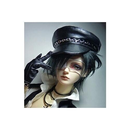 BJD doll hat is suitable for 1/3 1/4 SD17 uncle baby with British rock punk retro metal chain big wind army hat accessories