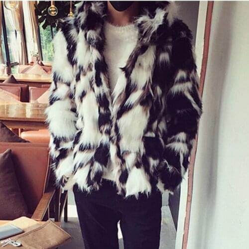 New special fur coat winter suit personality casual mens fur thickened mens fur coat size Fur coat men jacket