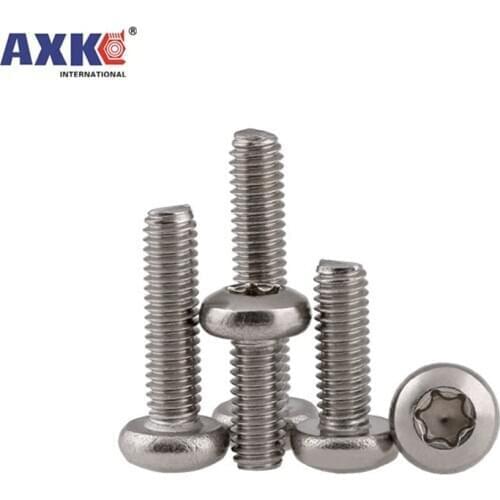 10/50pcs M2 M2.5 M3 M4 M5 M6 M8 304 A2-70 stainless steel GB2672 Six-Lobe Torx Pan Head Screw Bolt Six Lobe Round Length=3-80mm