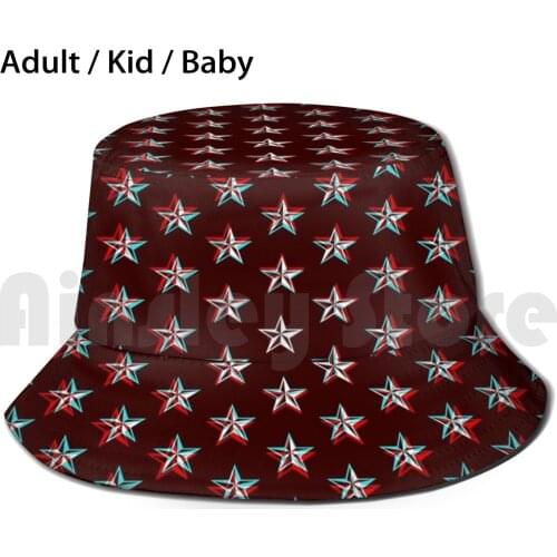 3d Star 3 Sun Hat Foldable UV Protection Cmyk Minimalist Minimalist Minimal Minimalistic Colours Cyan Magenta Yellow