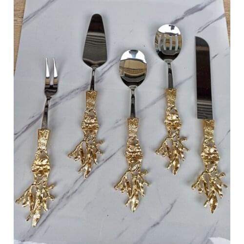 Kitchen serving spoon 5 piece metal spoon serving utensils