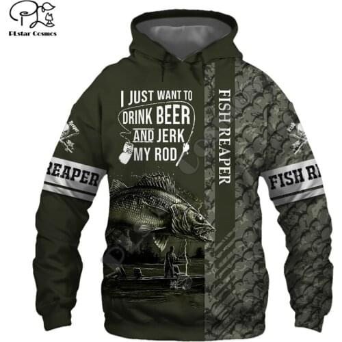 PLstar Cosmos Fishing Hooked 3D Printed Hoodies Casual Men/Women Zipper Hooded Beautiful Unisex Brand Streetwear Apparel F16