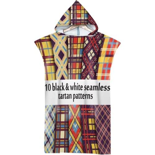 Colorful Stripes Seamless Pattern Outdoor Adult Hooded Beach Towel Poncho Bathrobe Towels Women Man Bathrobe AHT4