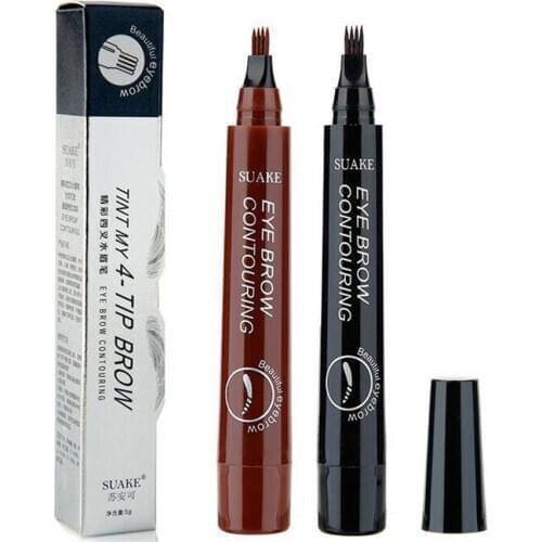 5 Color Eyebrow Pen Waterproof Fork Tip Eyebrow Tattoo Pencil Long Lasting Easy To Wear Fine Sketch Women Liquid Eye Brow Pencil
