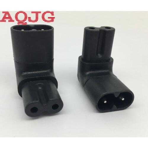 Up Down Angled IEC 320 C8 2P Male to IEC 320 C7 female Socket Adapter CE Reached AQJG 10PCS/LOT