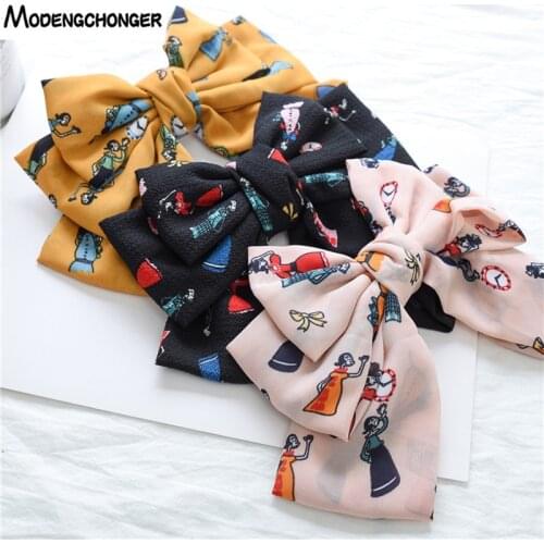 New Arrival Barrette Floral Hairgrips Big Large Bow Hairpin For Women Girls Ladies Chiffon Flower Hair Clip Hair Accessories