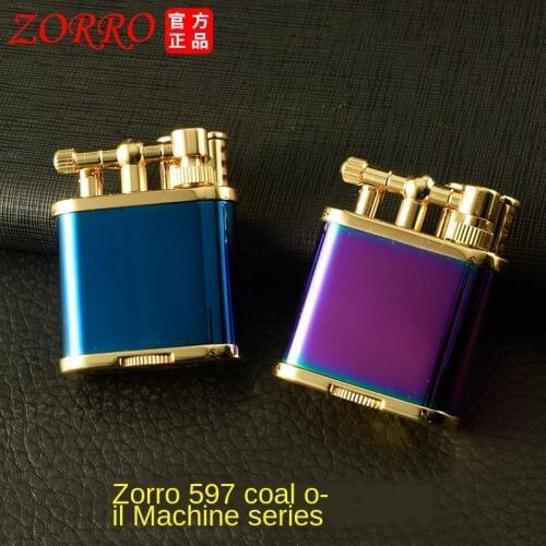Luxury Thunder Metal Vintage Fuel Kerosene Cigarette Lighter Old Fashion Style Windproof Cigar Lighter Gasoline Smoking Lighter