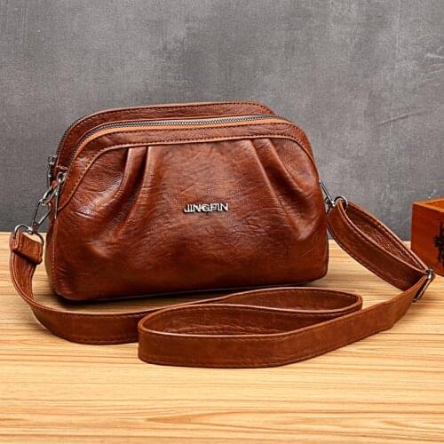 Women Bag Purse Quality Shoulder Bag Vintage Soft Crossbody Bag Multi-layer Casual Messenger Bag Adjustable Women Handbag Purse