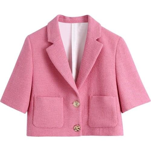 Womens 2021 Fashion Spring Suit Set Skirt Pocket Texture Xiaoxiang Short Sleeve Suit Pocket Texture Skirt Street Wear