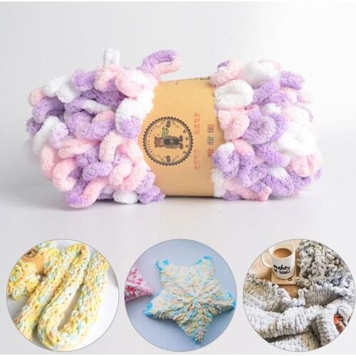100g/Ball Finger Ring Yarn Polyester Thermal Foam Ring Cotton Knitting Rope DIY Crochet Yarn Knitting Hat Fashion