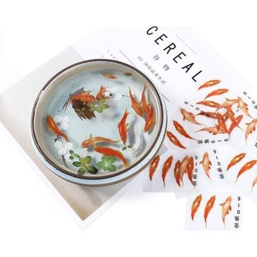 19 Pcs/set 3D Goldfish Duckweed Handmade Epoxy Filler Sticker DIY Jewelry Making