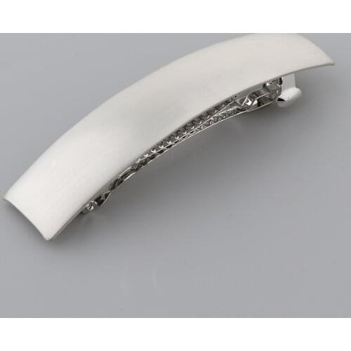 2Pack Chic Brushed Metal Hairclip Clamp French Spring Barrette Hair Jewelry