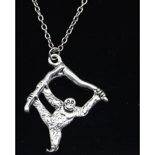 20pcs New Fashion Necklace 39x32mm hanging monkey Pendants Short Long Women Men Colar Gift Jewelry Choker