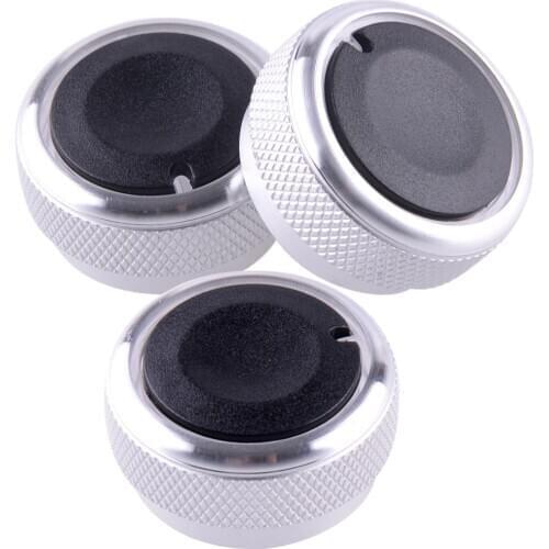 3pcs Black & Matte Silver A/C Heater Climate Control Switch Rotary Knob Button Accessories fit for Toyota Tacoma Vios 2002-2014
