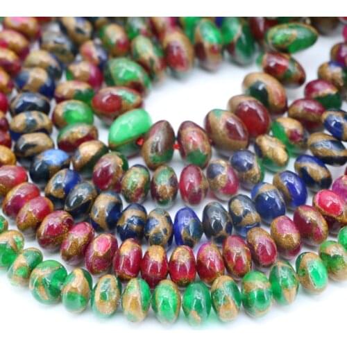 4x6 5x8 7x10mm Golden Sand Bead Stone Abacus Rondelle Multicolor Loose Beads Diy Bracelet Necklace Jewelry Making 15inch B3305
