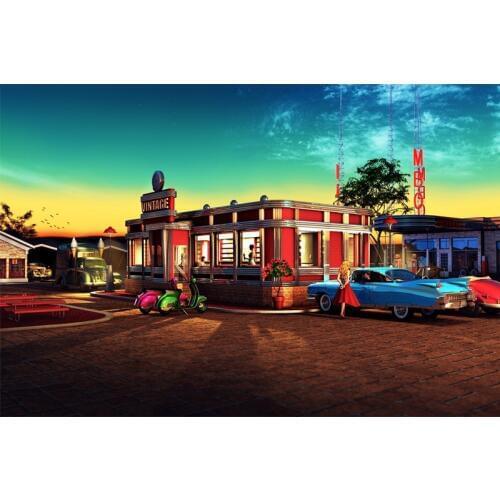 Retro restaurant diamond Embroidery diy diamond painting mosaic diamant painting 3d cross stitch diamond pictures H163