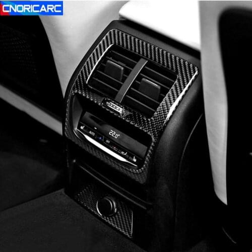 Carbon Fiber Car Styling Rear Air Vent Decoration Frame Cover Sticker Trim For BMW G01 G02 X3 X4 2018-2020 Interior Accessories