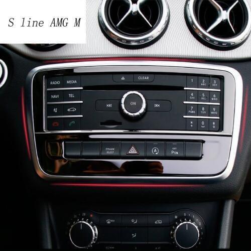 Car styling stainless steel Control air conditioning CD panel decorative cover trim for Mercedes Benz GLA X156 CLA C117 A Class