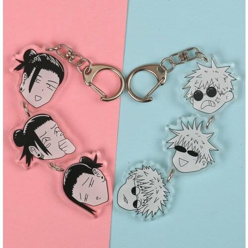 Jujutsu Kaisen Keychain Cosplay Japanese Anime Funny Long Gojo Satoru Geto Suguru Bag Pendant Fan Collection Props Gift Toys