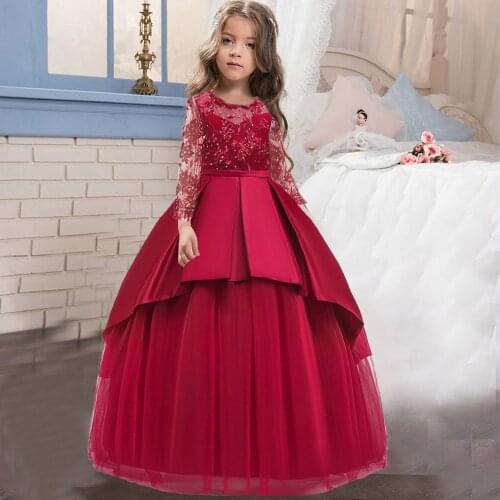 Teenager Bridesmaid Evening Dress For Girls Princess Girl Kids Children Dresses Flower Party And Wedding Dress 10 12 Years