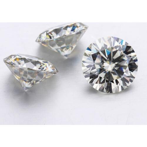 I/J Near White Lab Created Beads 2 Carat 8mm Loose Stone Moissanite Gem