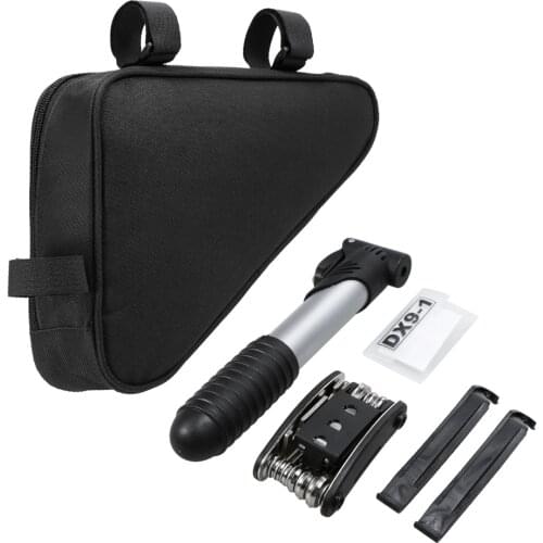 Bike Bicycle Repair Tools Mini Pump 16 in 1 Multi Tool Screwdriver Tool Wrench Cycling Repair Tool Set with Bike Triangle Bag
