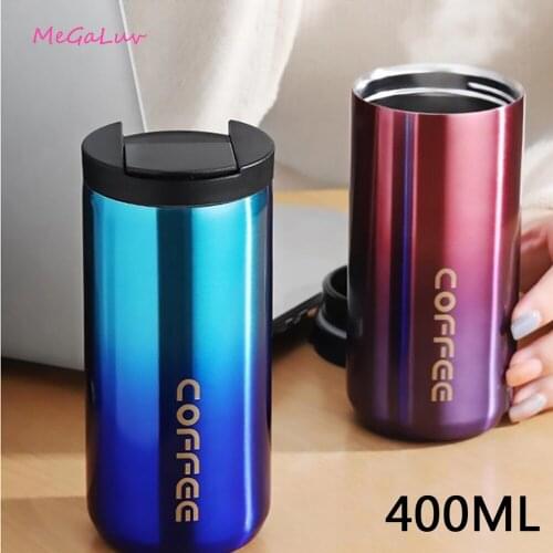 400ML Simple Travel Coffee Mug Mug Gradient Stainless Steel Vacuum Insulation Portable Coffee Mug Daily Creative Mug