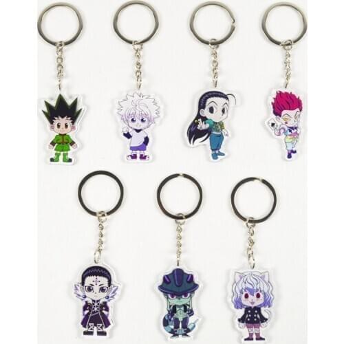 Hot Anime HUNTER X HUNTER Killua Irumi Hisoka Cute Acrylic Figure Pendant Keychain Keyring Collection Model Cosplay Toy Gift
