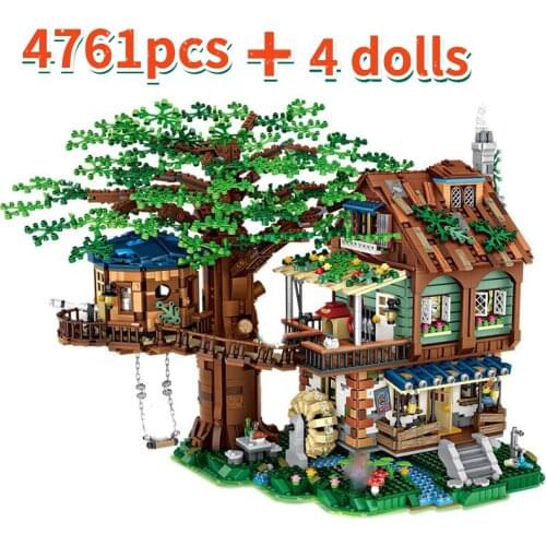 LOZ 1033 Architecture Forest Tree House Cabin Waterwheel Swing River Leaves Mini Blocks Bricks Building DIY Toy for Children