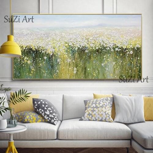Best Handmade Flower Oil Painting On Canvas handmade Modern Wall Art Flower Picture For Living Room Wall painting Cuadros Decor