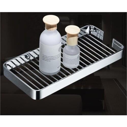 Wall Mounted Square Glass Shelf Bathroom Shampoo Holder Soap Basket Bath Shower Soap Basket Holder Accessories Single Tier