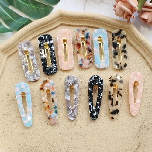 New Arrival Vintage Women Acetic Acid Hair Clips Hairpins Leopard Print Waterdrop Barrettes Girls Hairgrips Hair Accessories