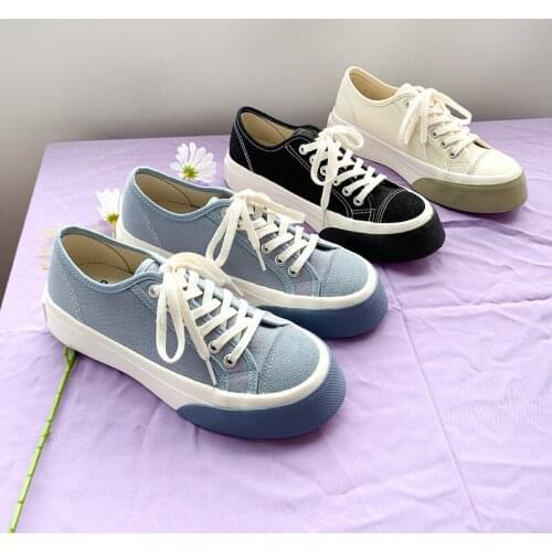 Canvas Shoes Women Student New All-match Low-cut Lace-up Casual Shoes Women Retro Board Shoes Women Tide