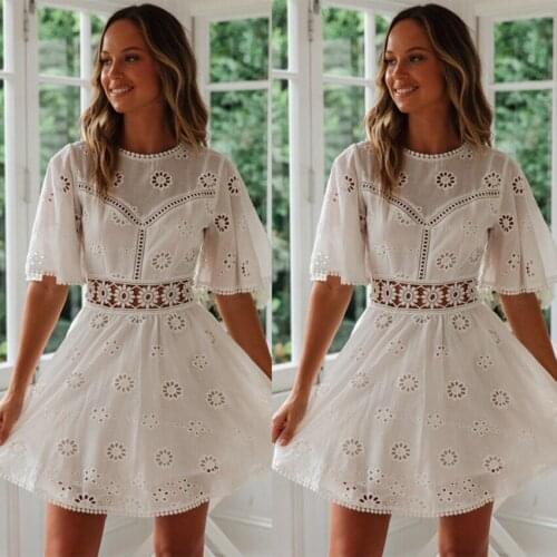 Drees Stitching Summer new sexy backless hollow tassel imitation cotton dress women Large lapel multicolor Lace Party Dress 2021