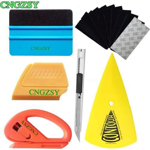 Professional no Scratch Squeegee Spare Fabric Felt Safety Cutter Art Knife Sharp Pointed End Scraper Car Wrap Vinyl Tool Kit K23