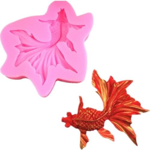 Chinese Style Goldfish Shaped Silicone Fondant Cake Decorating Mold Chocolate Molds Baking Tools Kitchen Accessories