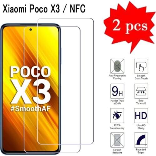 Poco X3 Glass For Xiaomi Poco X3 NFC Phone Screen Protector Cover 9H 2.5D Explosion-proof Tempered Glass Protective Film