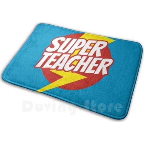 Super Teacher - Funny Teacher Superhero Lightning Edition Mat Rug Carpet Anti-Slip Floor Mats Bedroom Dance Teacher Yoga Teacher