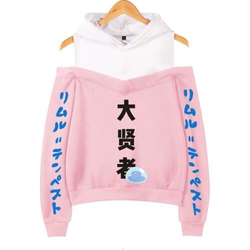 That Time I Got Reincarnated as a Slime Fashion Shoulder Hoodies Women Long Sleeve Hooded Sweatshirt Casual Streetwear Clothes