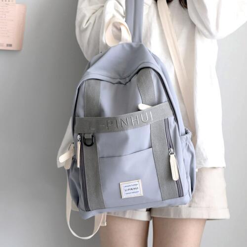 Embroidery Ins Wind Backpacks Women School Bags for Girls Teenage Solid Black Back Pack School Fashion Fresh Casual Bagpack 2020